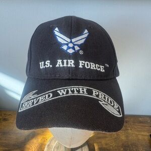 U.S. Air Force Served With Pride Hat Black Adjustable Military Cap USAF